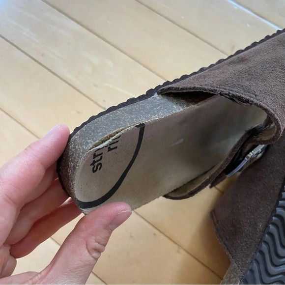 Stride Rite Leo Suede Leather Slide Sandals Adjustable Straps Kids Size 2 - Picture 6 of 9